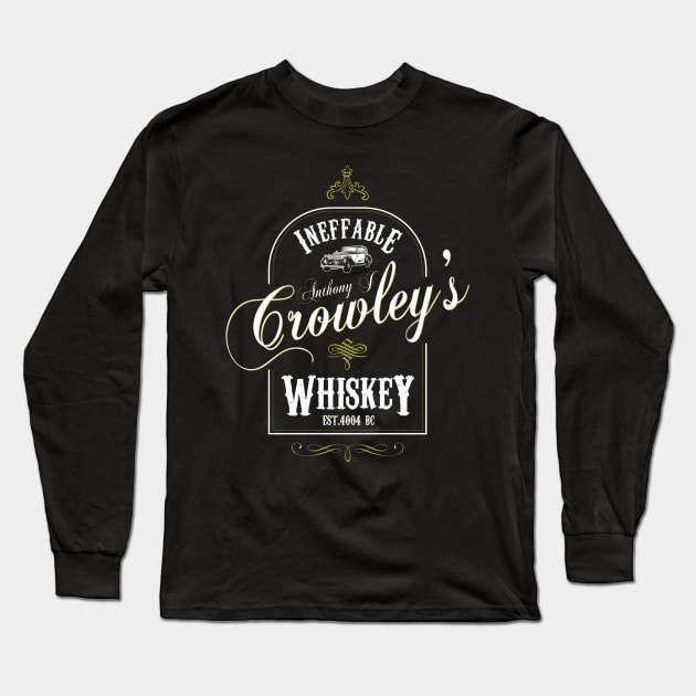 Anthony J Crowleys Ineffable Whiskey Good Omens Long Sleeve T-Shirt by Bevatron